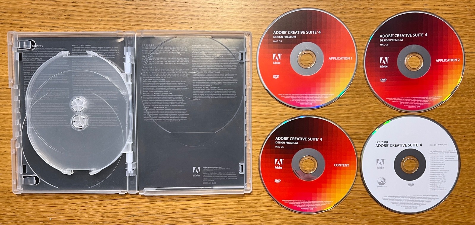 Adobe Creative Suite 4 CS4 Design Premium Mac OS X Orig Full Retail 4-Disc Set
