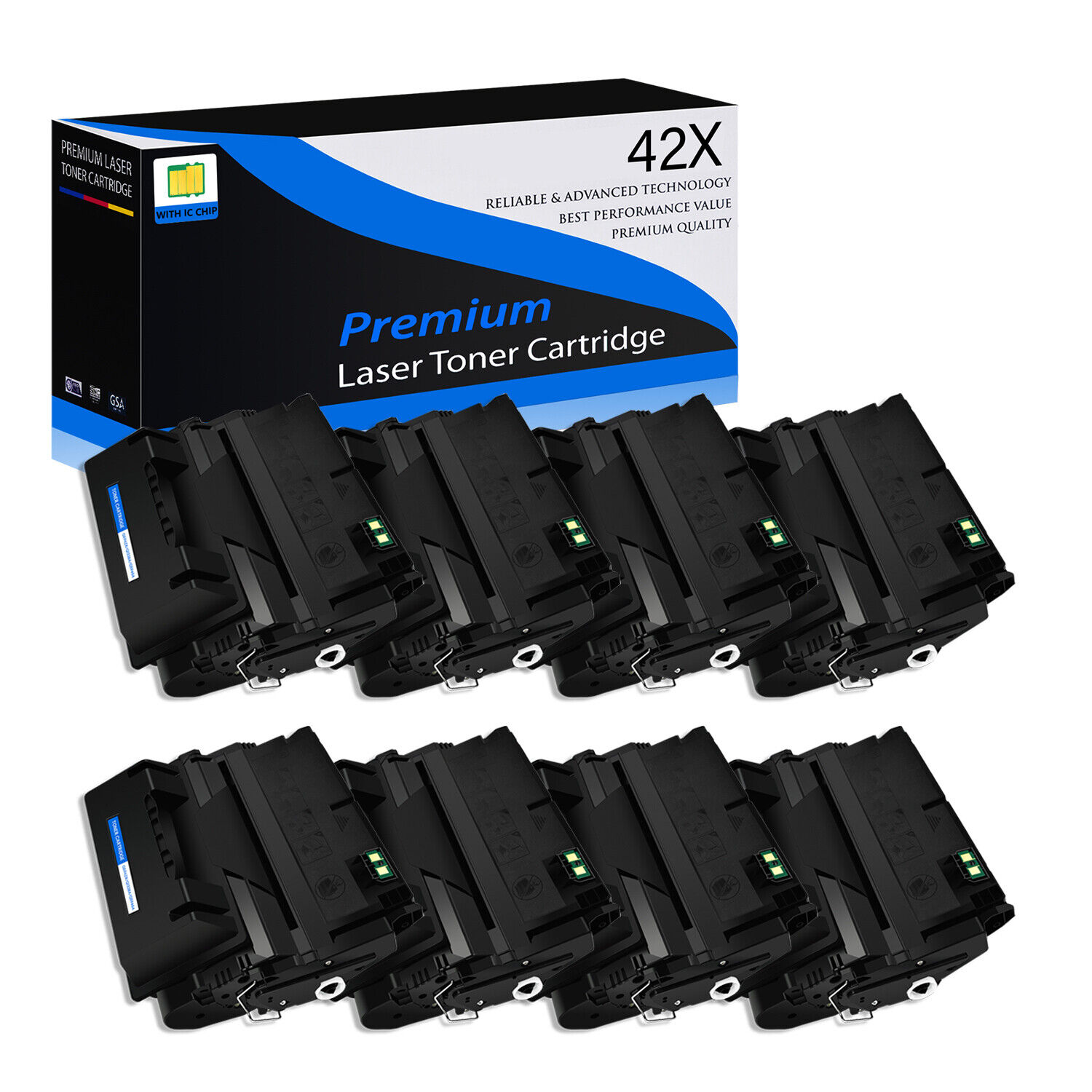 8PK Toner Cartridge Q5942X For HP LaserJet 4250n 4250tn 4350 4350dtn 42X Printer