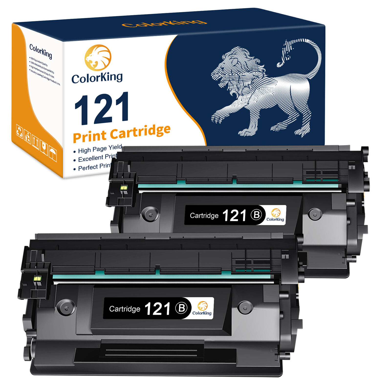 2Pack 121 Toner Cartridge replacement for Canon 121 Image CLASS D1650 3252C001