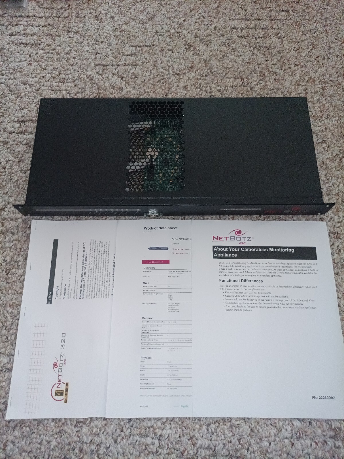 NetBotz 320E NBRK0320E Rack Mount Monitoring Appliance Security (NO AC Adapter)