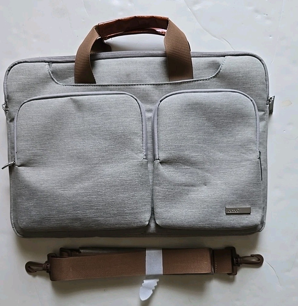 NEW Lacdo Laptop Bag Shoulder Sleeve Case Canvas MacBook Pro M3 M2 M1 16" Gray +
