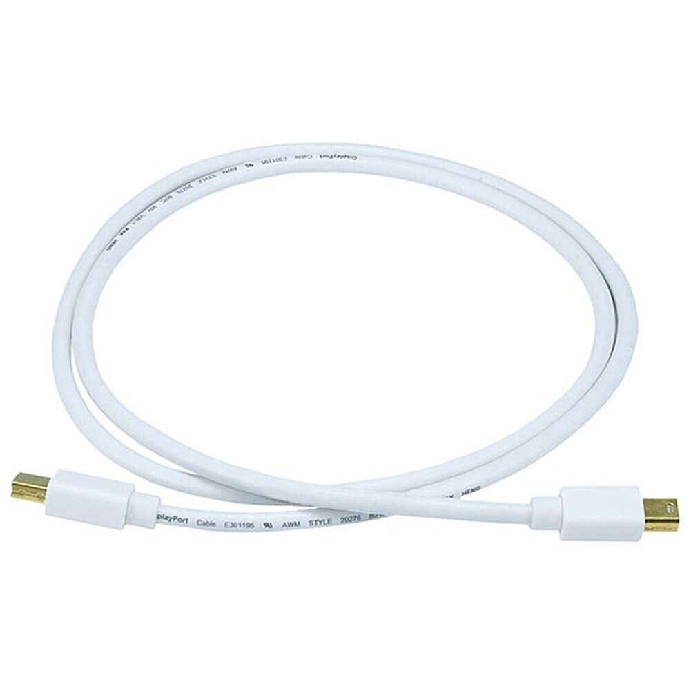 3 6 10 15 FT Mini DisplayPort DP Male to Male Video Cable Gold MacBook White