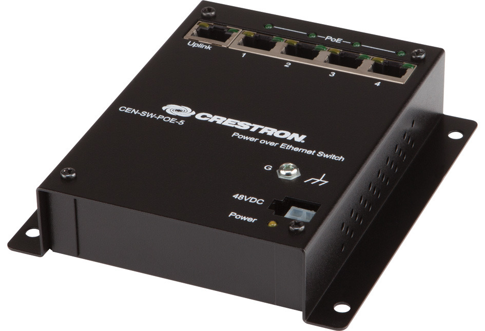 NEW Crestron CEN-SW-POE-5 5-Port Power over Ethernet Switch PoE