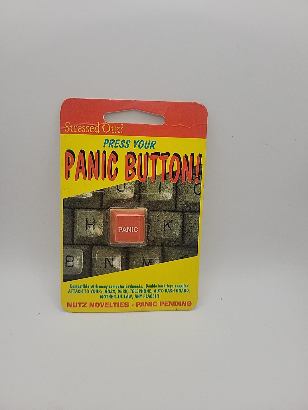 Vintage "PANIC" Button Keycap Keyboard Novelty Item Mint In Package