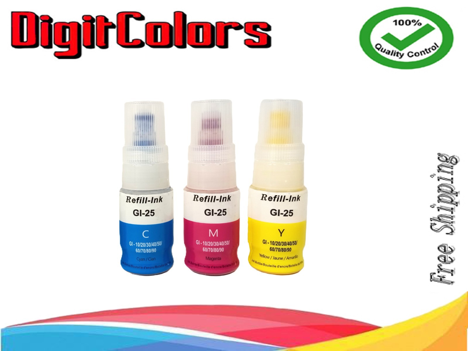 GI-25 Ink Refill Bottle for use Canon Maxify MegaTank GX1020 GX1050 GX2020- CMY