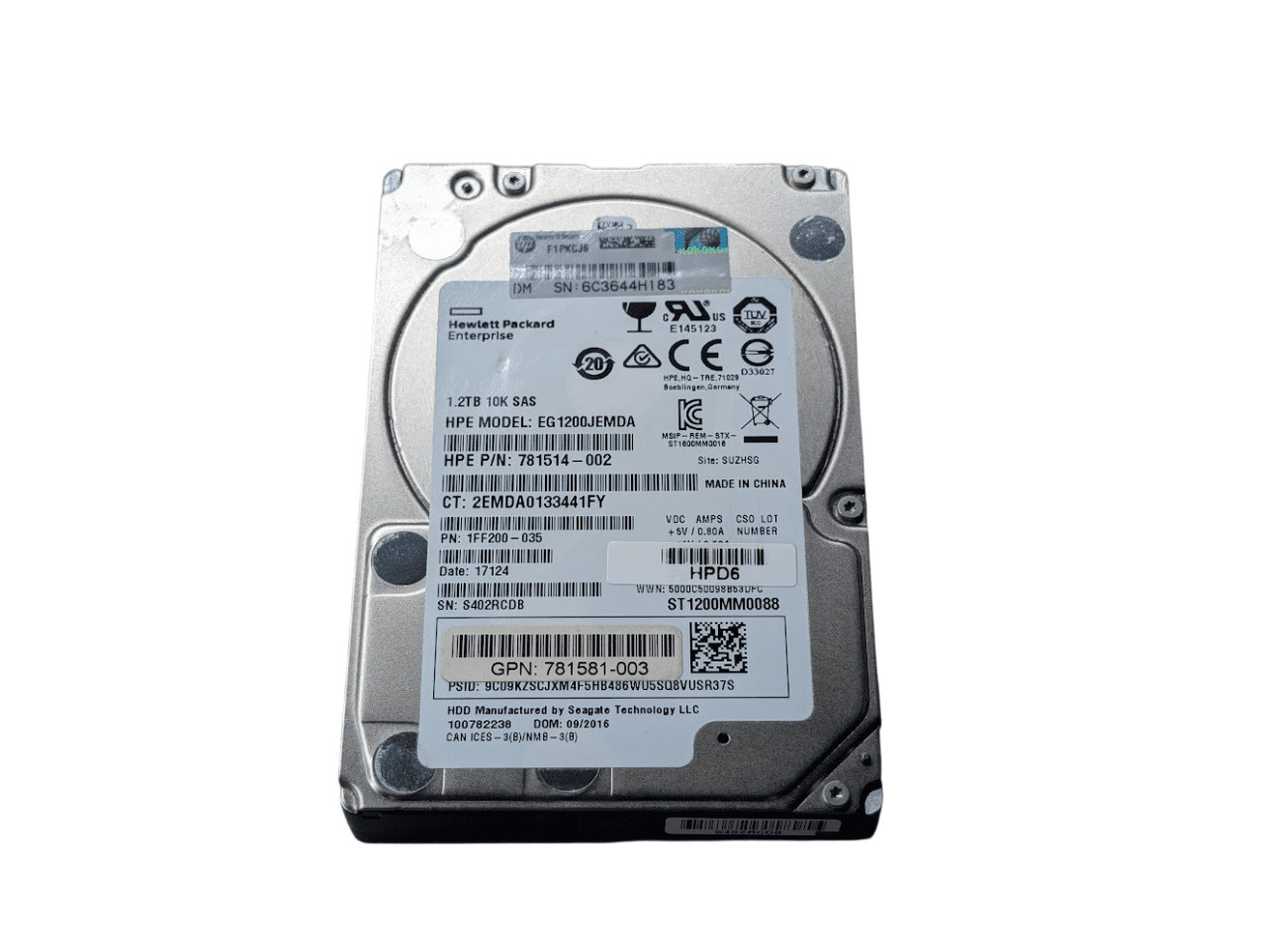 HP 1.2TB 781514-002 2.5" SAS Server Hard Drive EG1200JEMDA