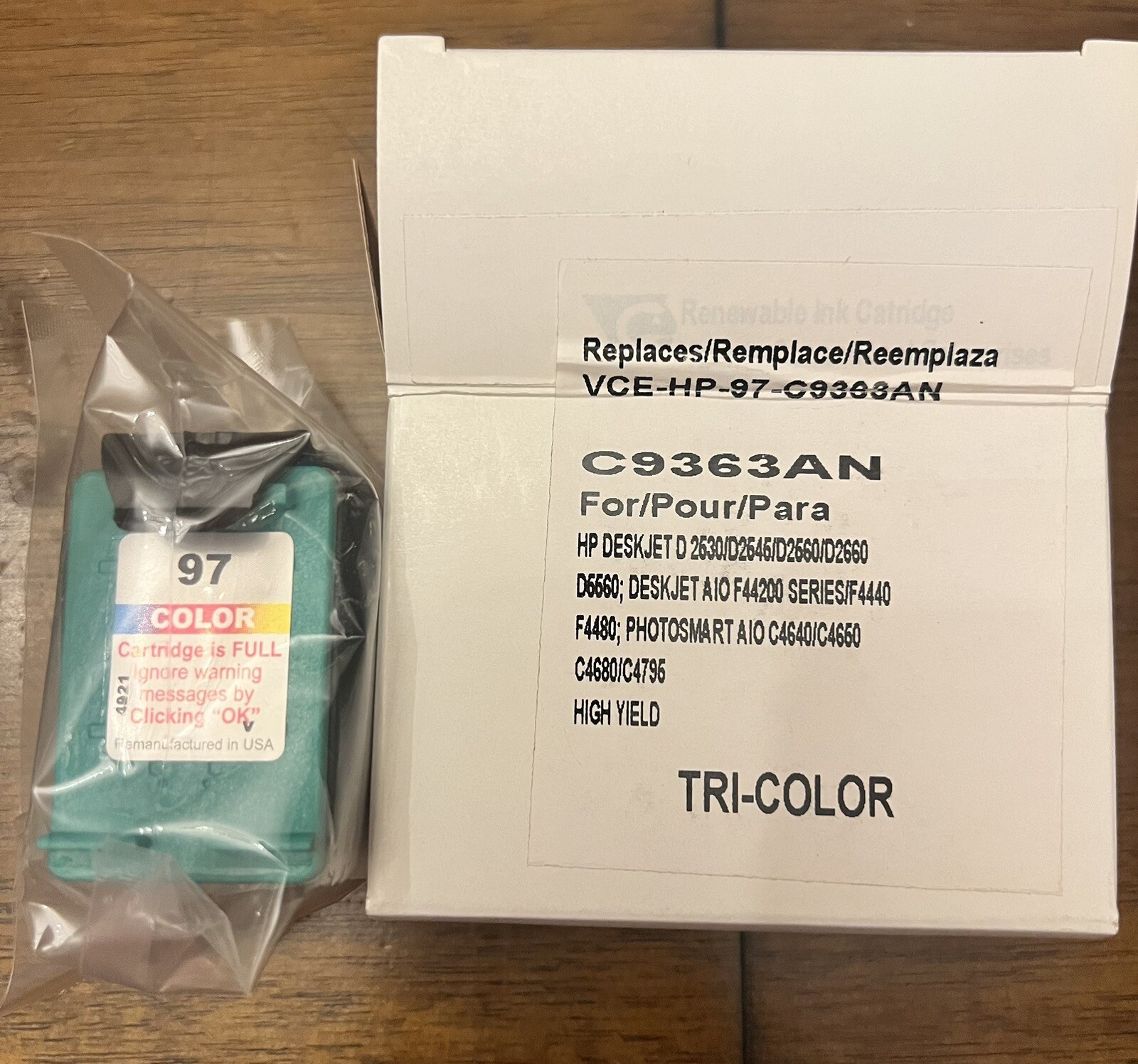 Tri-Color Compatible Ink Toner Cartridge HP 97