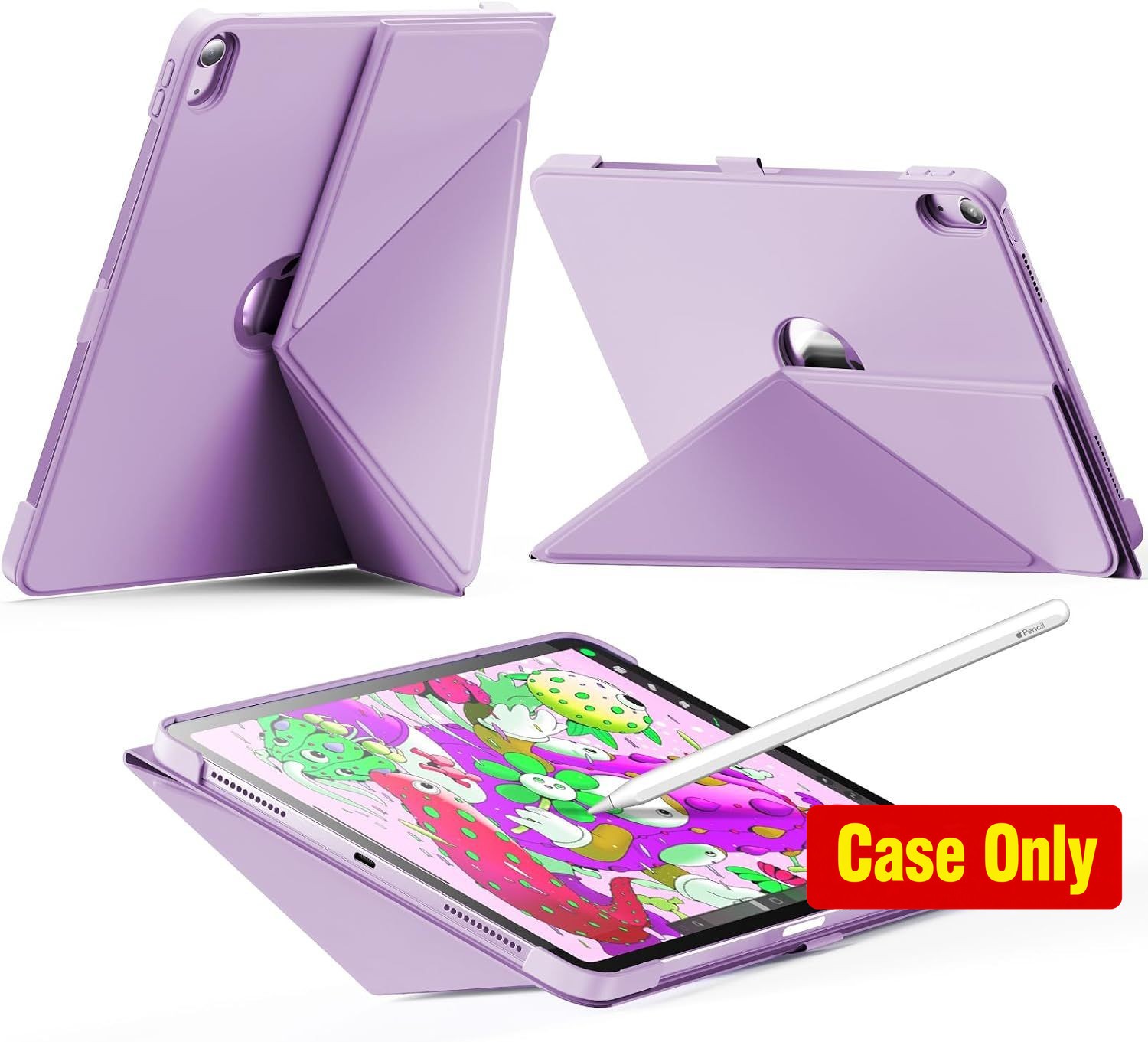 Slim Foldable Book-Style Case for iPad Air 11" M4/M3/M2 (2026/2025/2024), Lilac