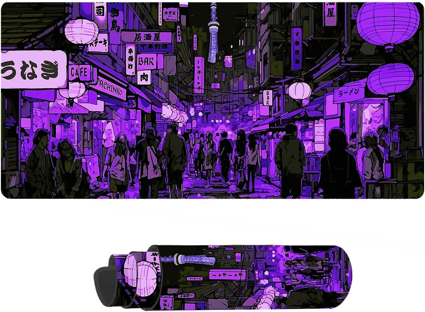 Purple Japanese Large Gaming Mouse Pad XL Extended Desk Mat Full Desk Mousepad 3