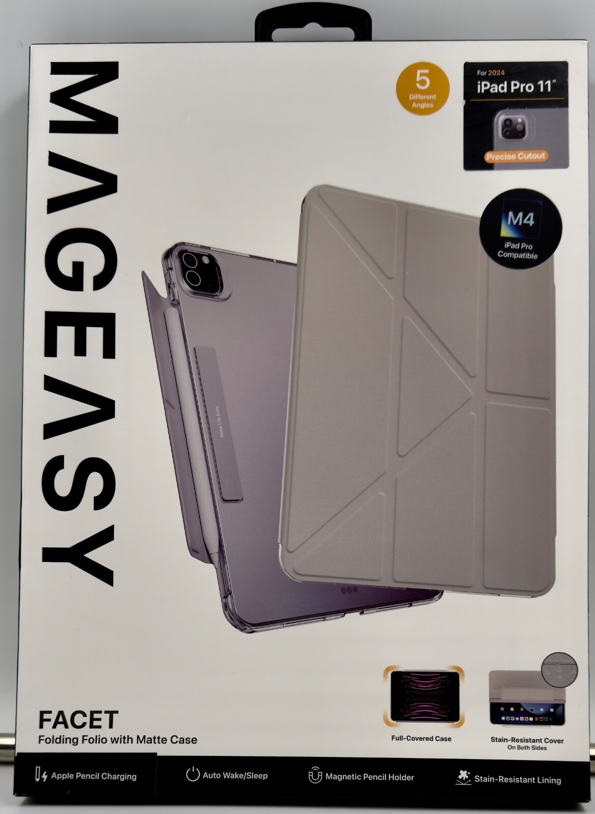 MAGEASY Facet Case Apple iPad Pro 11" (2024 M4) Multi Angle Fold Pencil Storage