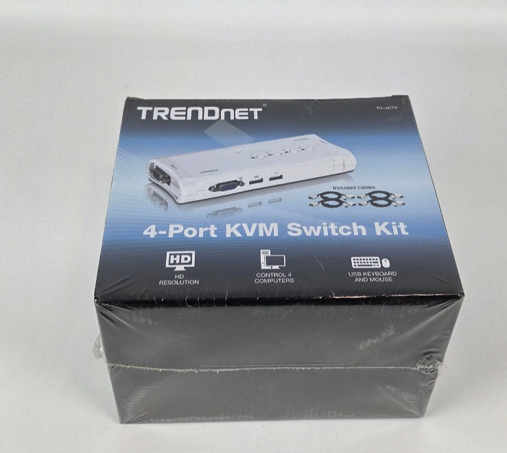 TRENDNET TK-407K 4-Port HD KVM Switch NEW SEALED BOX