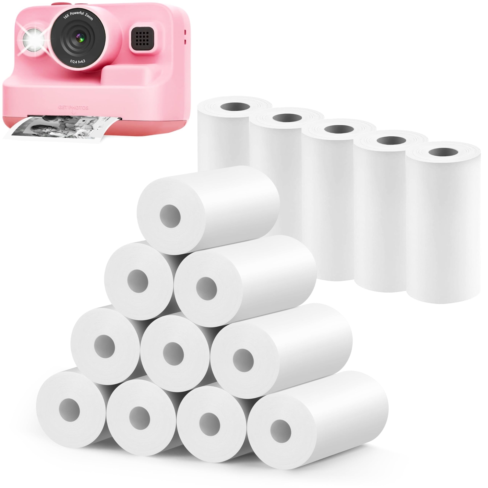 15 Rolls Instant Camera Refill Print Paper, HD Paper Camera, Kidizoom Print C...
