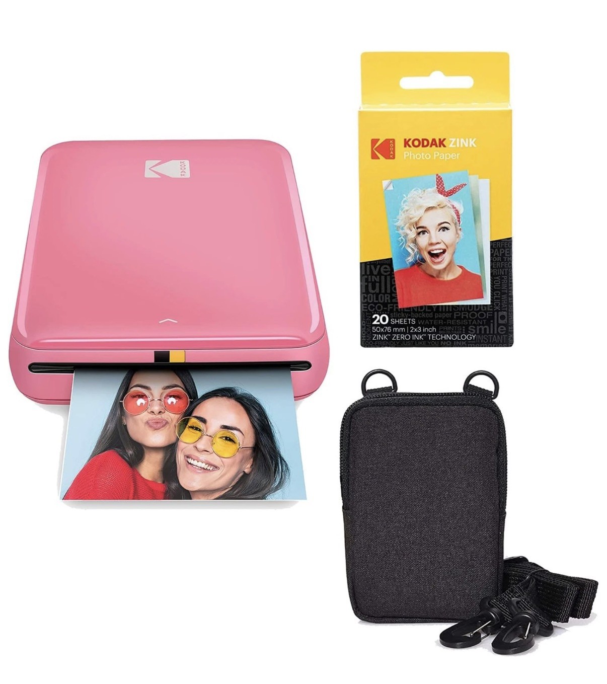 Kodak Step 2x3" Mobile Instant Photo Printer Paper Go Bundle iOS Android - Pink