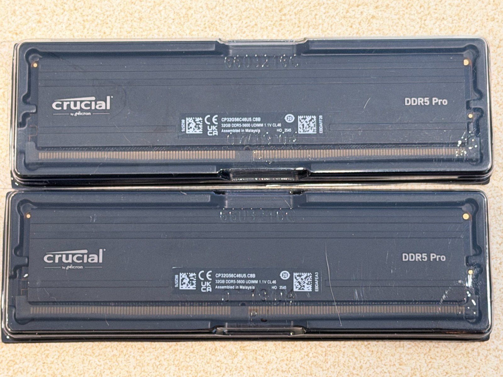 Crucial Pro 64GB DDR5 RAM Kit (2x32GB) 5600MHz Desktop Memory CP32G56C46U5