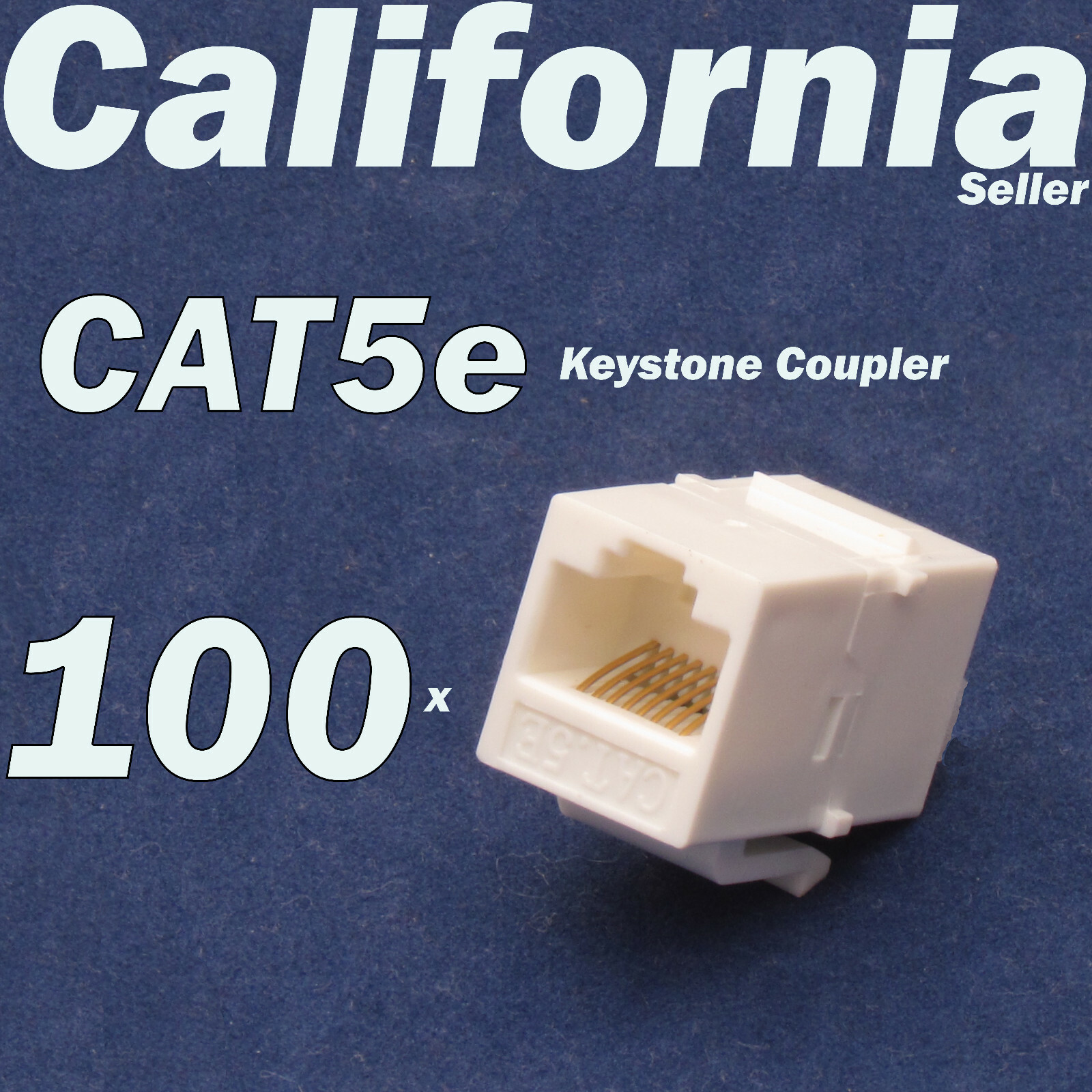 100 pcs Lot CAT5 Inline RJ45 Keystone Wall Coupler Jack Adapter 8P8C White CAT5e