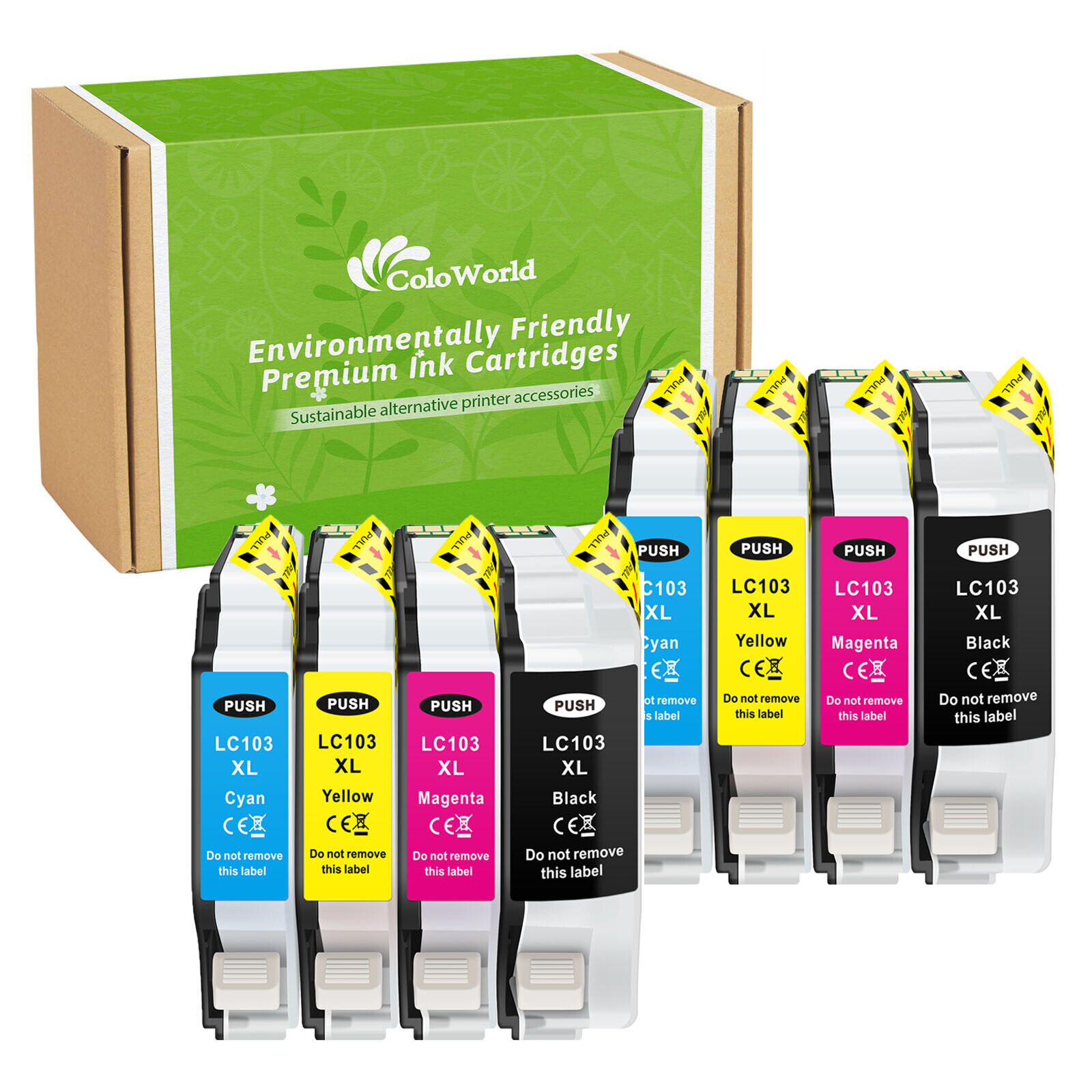 8PK LC-103XL LC-101 Ink Cartridges for Brother MFC-J870DW MFC-J470DW MFC-J475DW