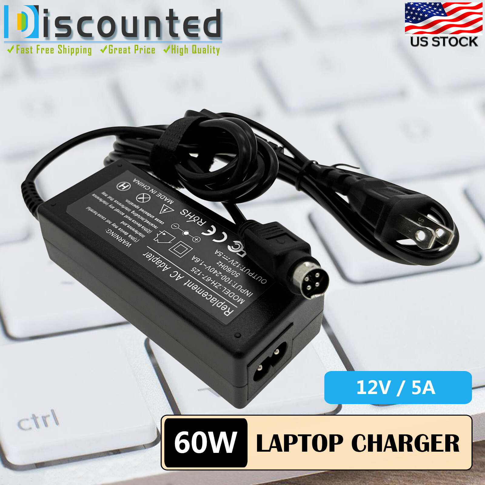 12V 60W AC Adapter Charger Power Supply For SAMSUNG SHR-1040 Real Time DVR