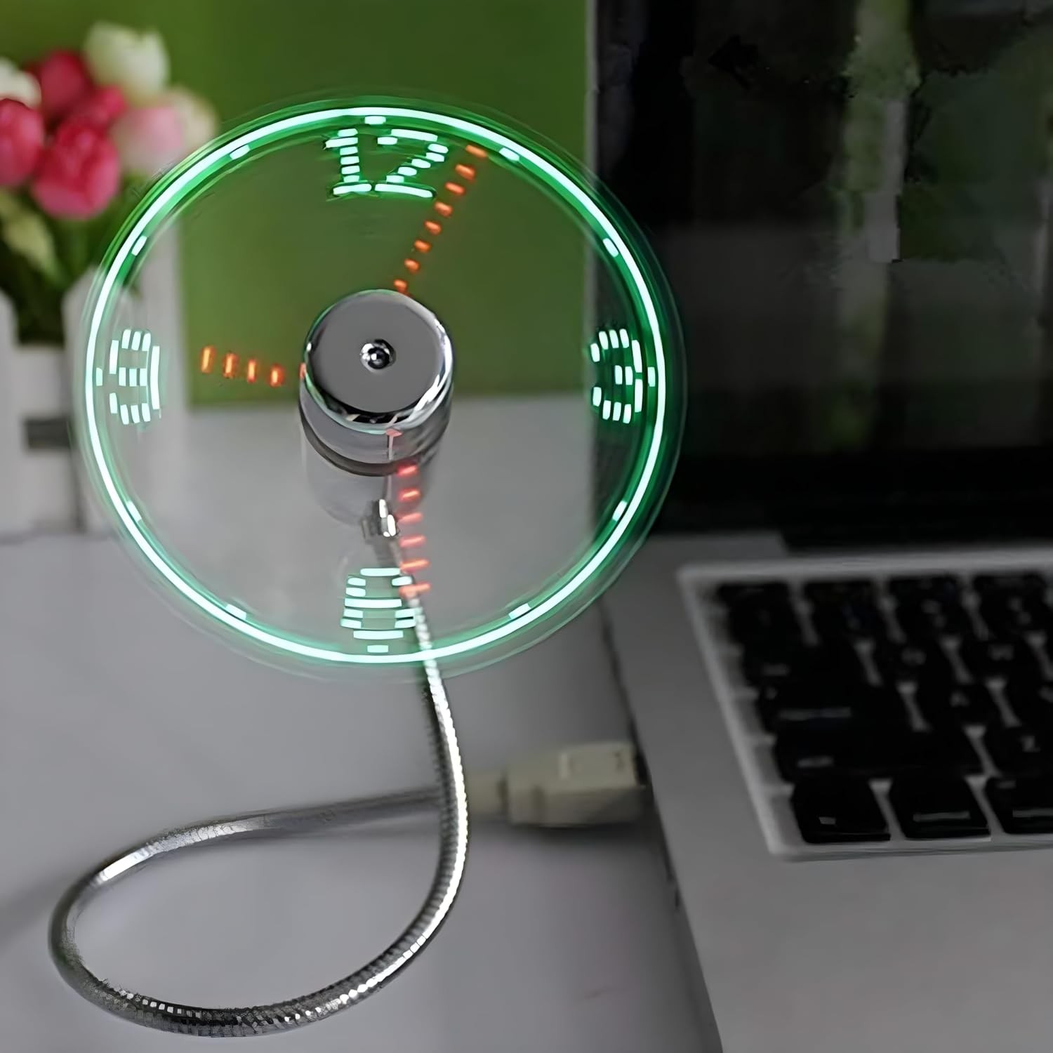 ONXE LED USB Clock Fan Display 1 Pack