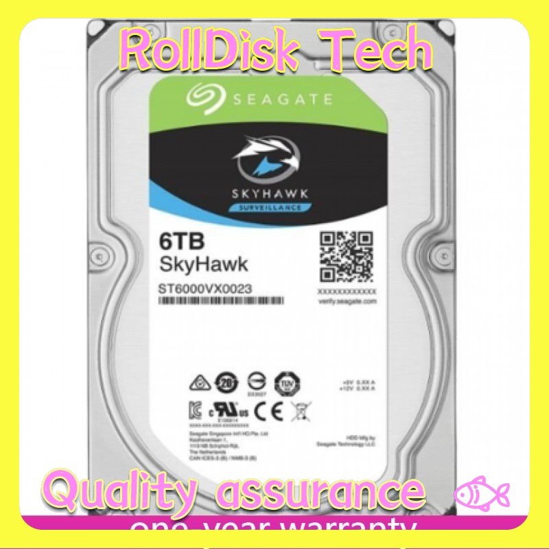 New ST6000VX0023 Seagate SkyHawk 6TB Hard Drive Internal SATA SATA/600 256MB