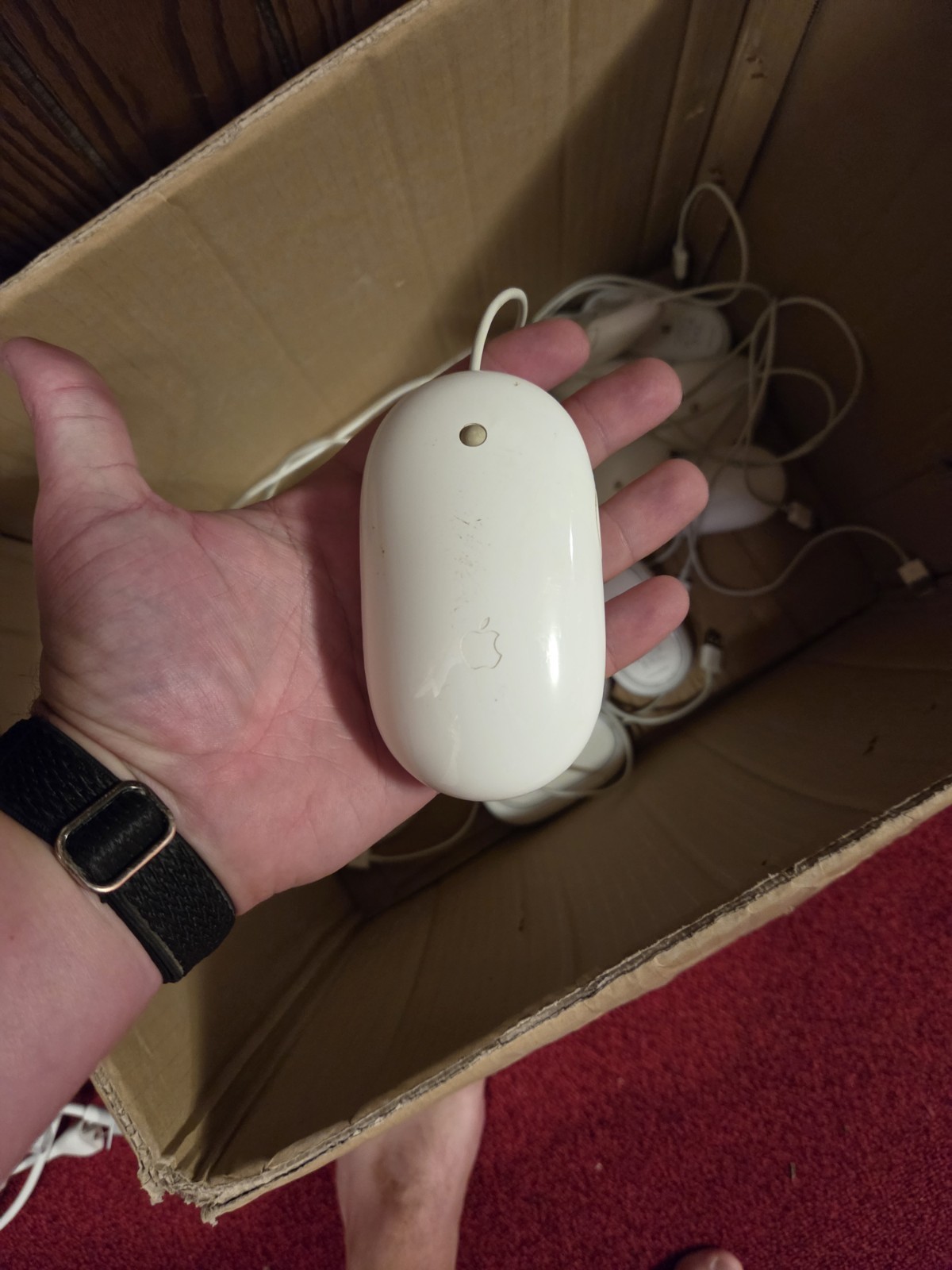 Apple Mighty Mouse A1152 Wired USB Optical Mouse White Mac Vintage OEM 20 Total 