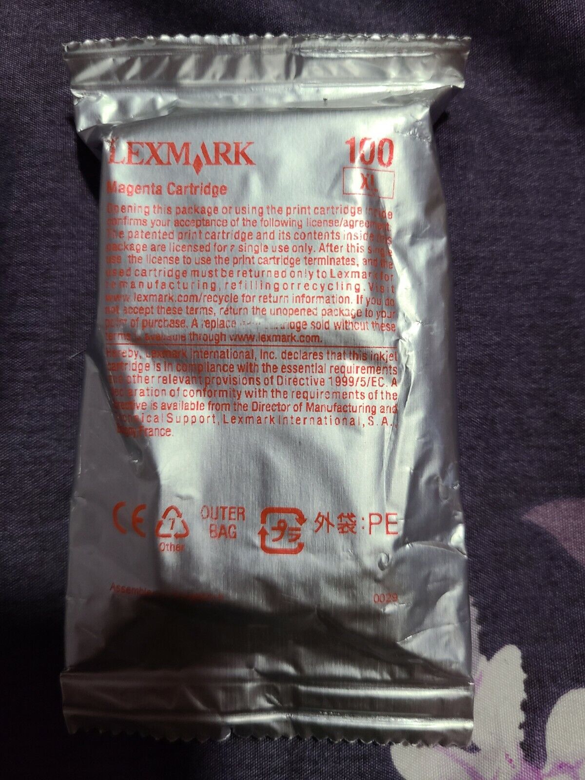 Lexmark 100XL Magenta Ink Cartridge Genuine OEM (14N1070)