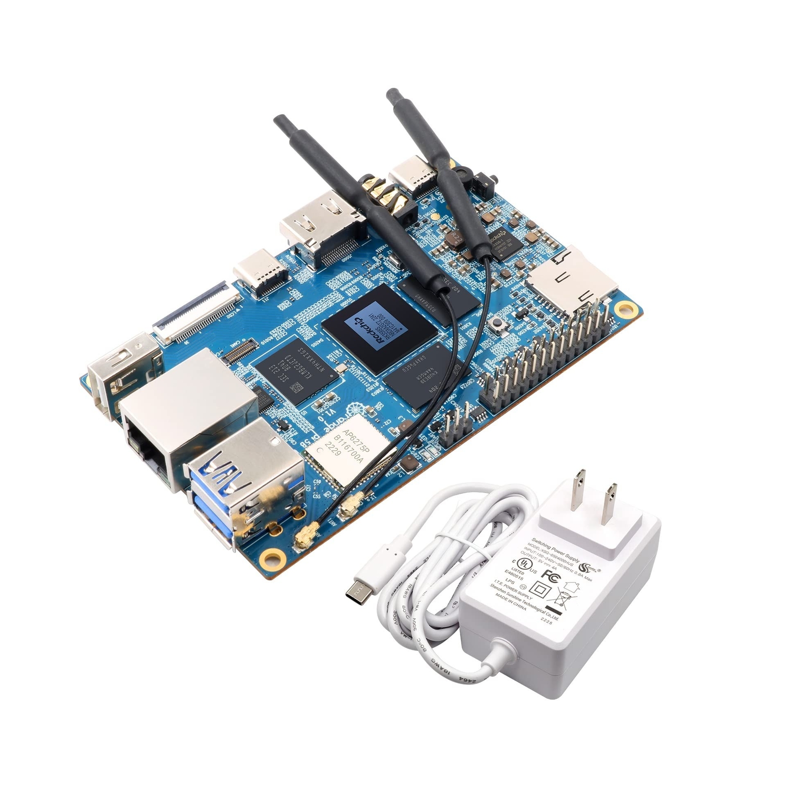 Orange Pi 5B 16GB Rockchip RK3588S with 256GB eMMC 8 Core 64 Bit WiFi6,BT5.0 ...