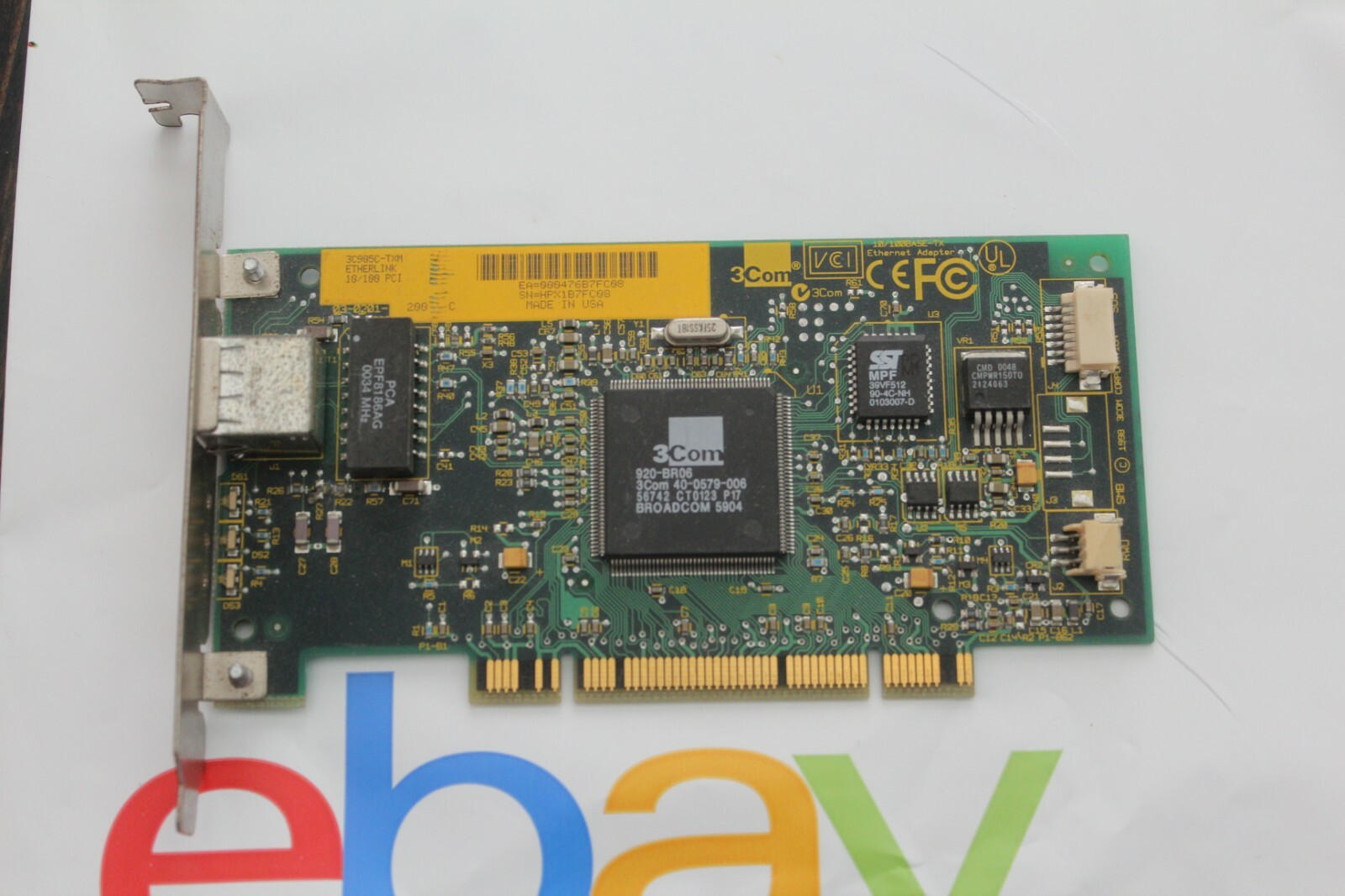 3COM 3C905C-TXM ETHERLINK 10/100 PCI Internal NETWORK PCI CARD -Made in USA