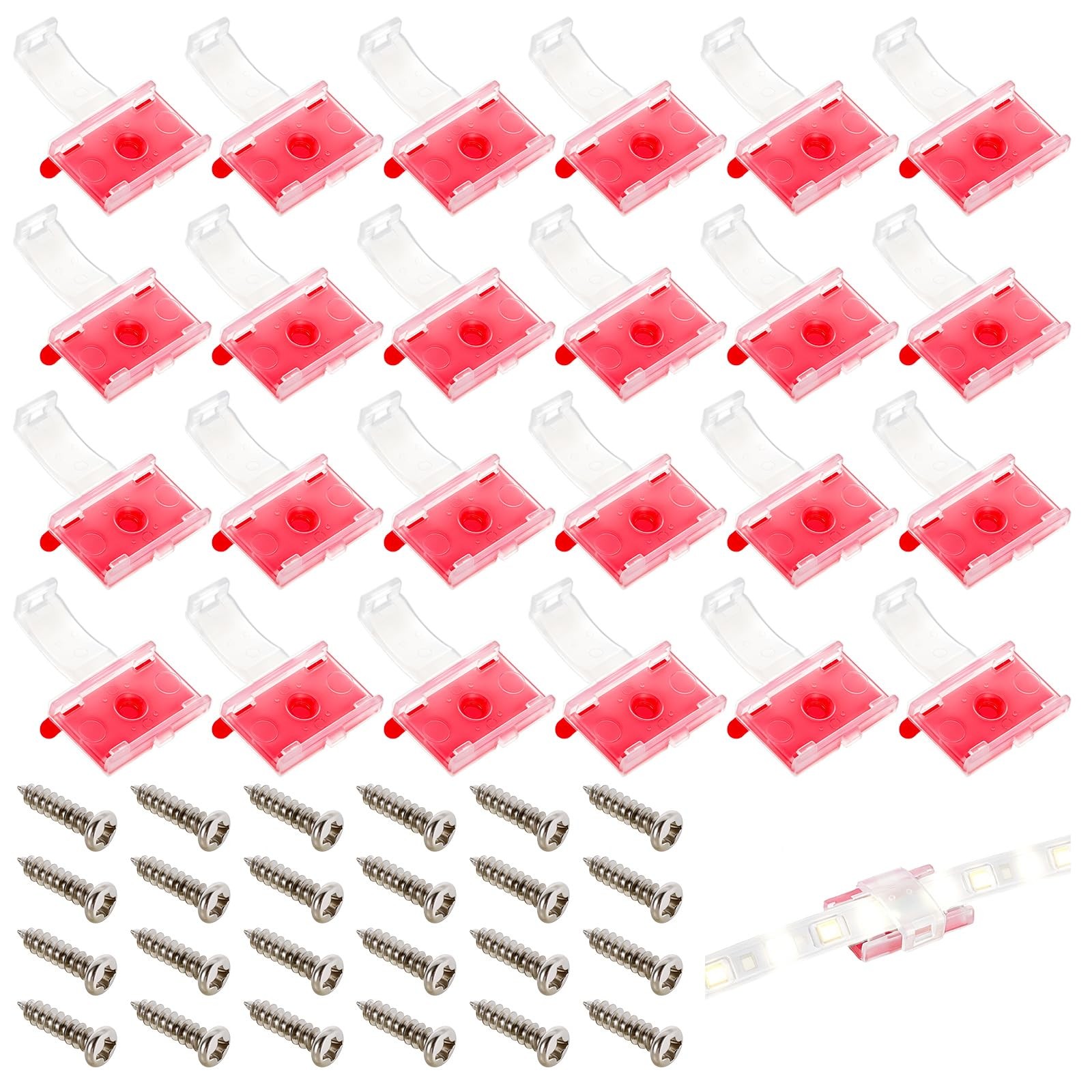 200 Pack Plastic -Adhesive Cable Clips Dual-Mount Light Clips Cord Management...