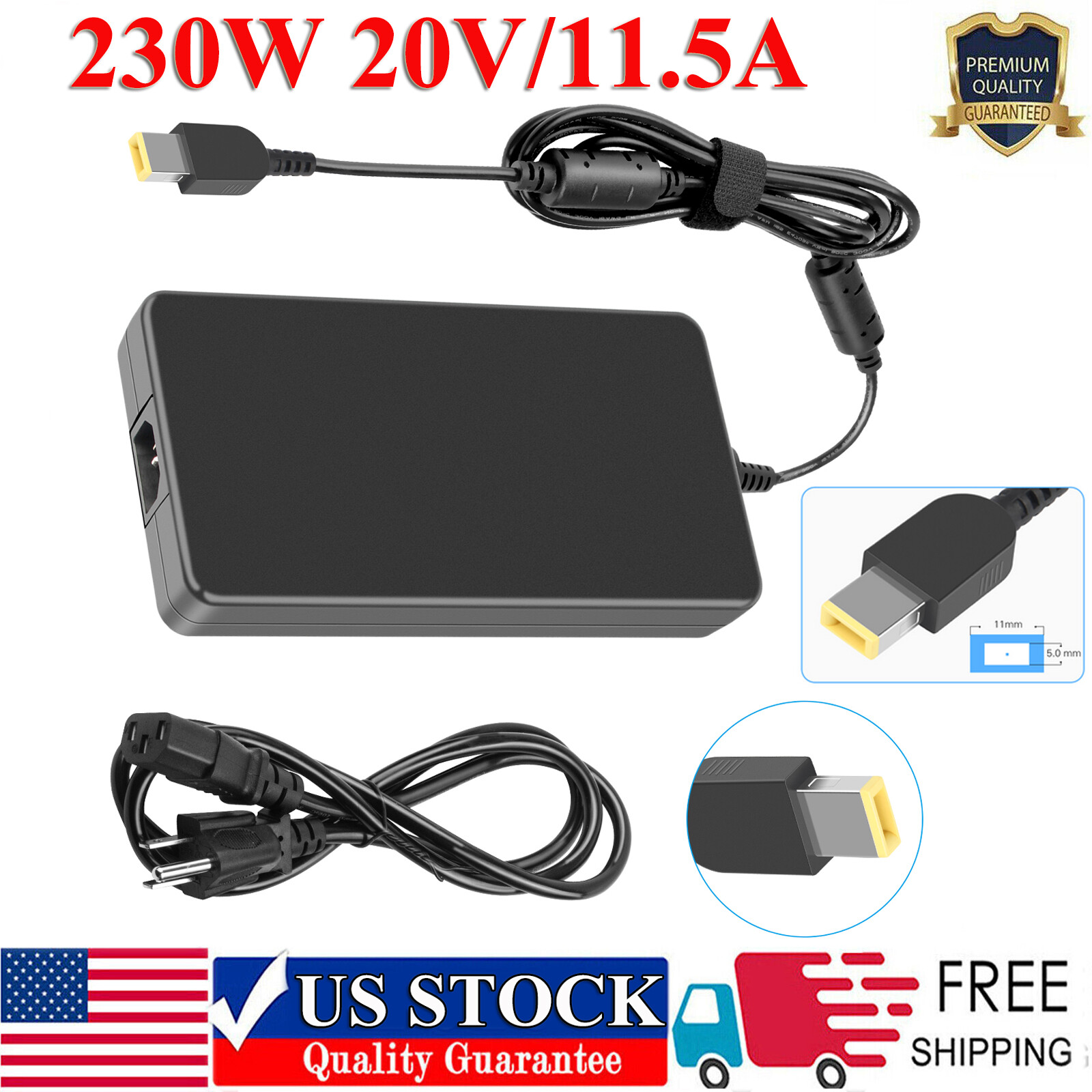 230W Power Adapter Charger For Lenovo Legion 5 7 5P C7 S7 Y540 Y545 ADL230NDC3A
