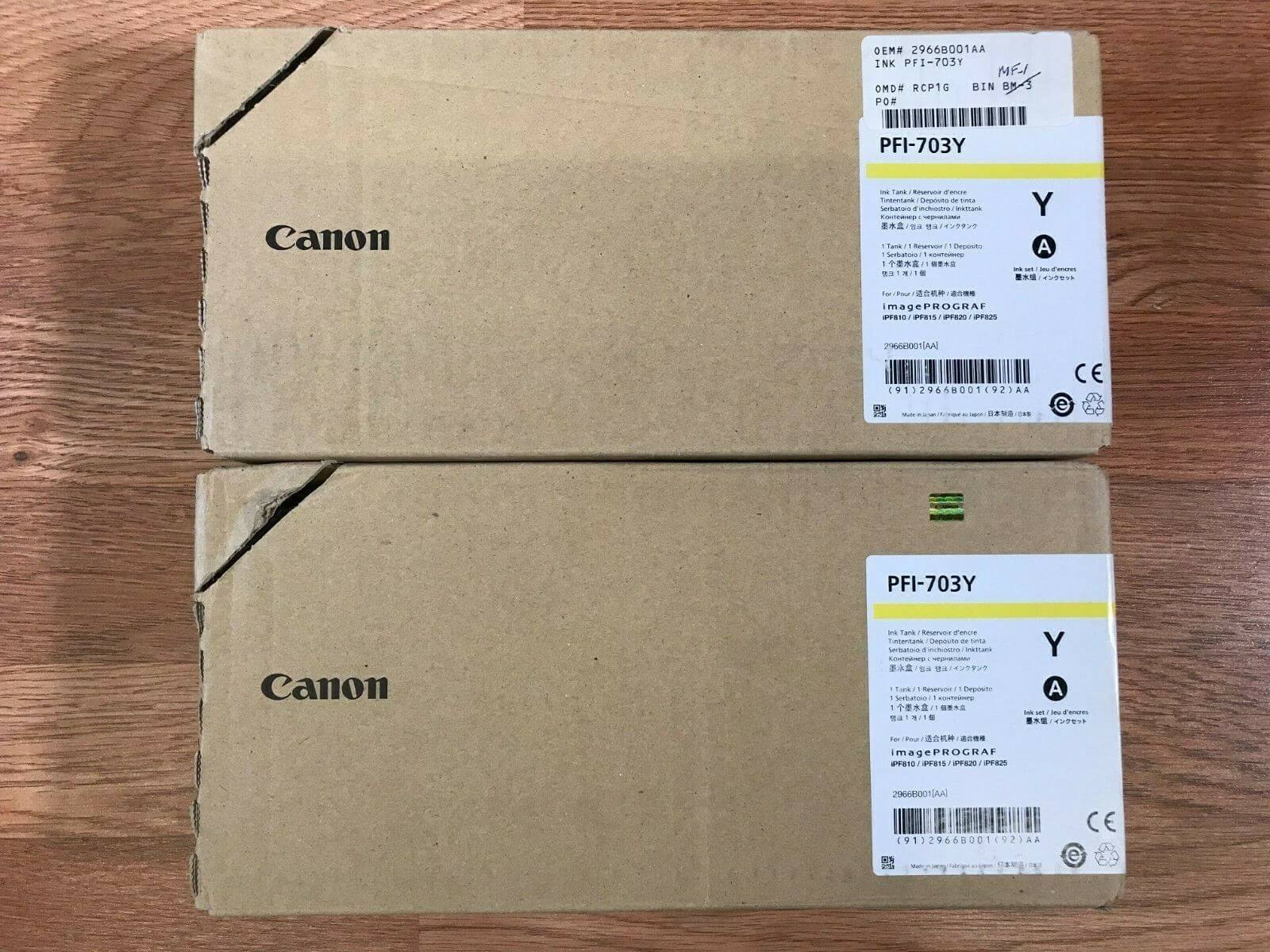2 Canon PFI-703Y For iPF810, iPF815, iPF820, iPF825 EXP.2014/2015 Same Day Ship
