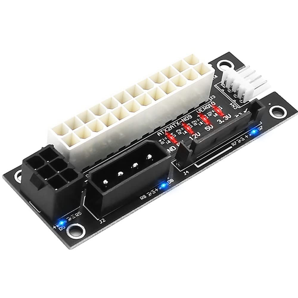 ADD2PSU 4 in 1 Power Supply Connector - Molex 4Pin/SATA/ATX 6Pin/4Pin black