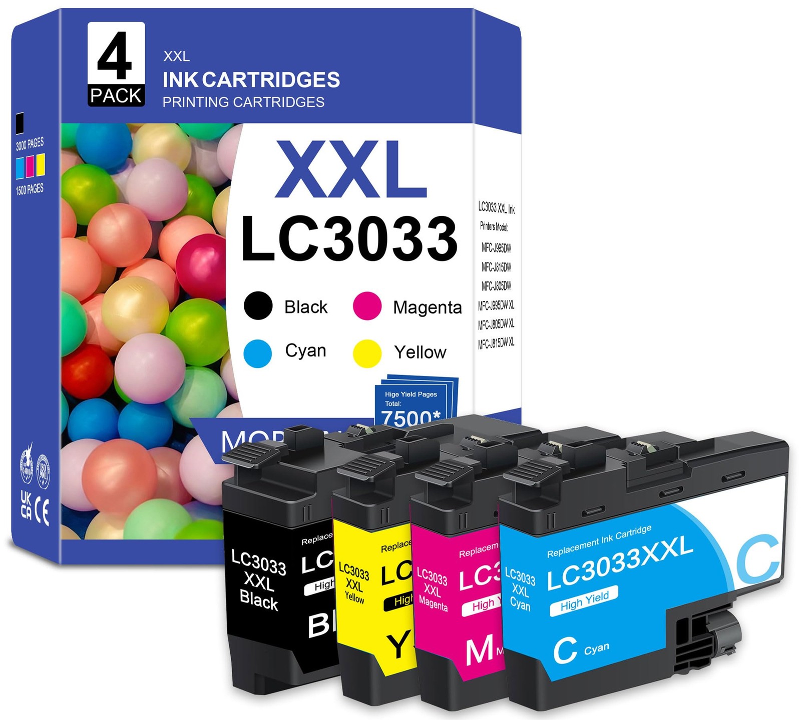 LC3033 LC3033XXL Ink Cartridges Super High-Yield for Brother