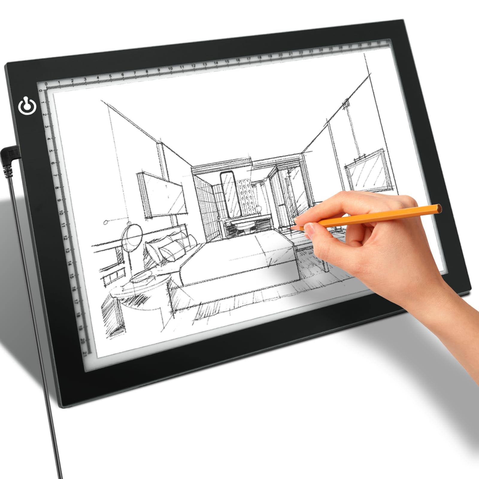 A4 Light Box for Tracing – Ultra-Thin LED Table with Adjustable Black 