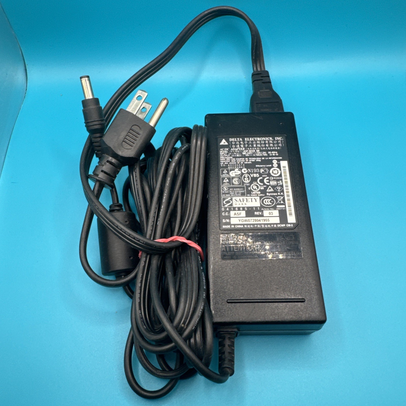 Delta Electronics Model ADP-90SB AC/DC Adapter Power Supply BD Output 20V 4.5A