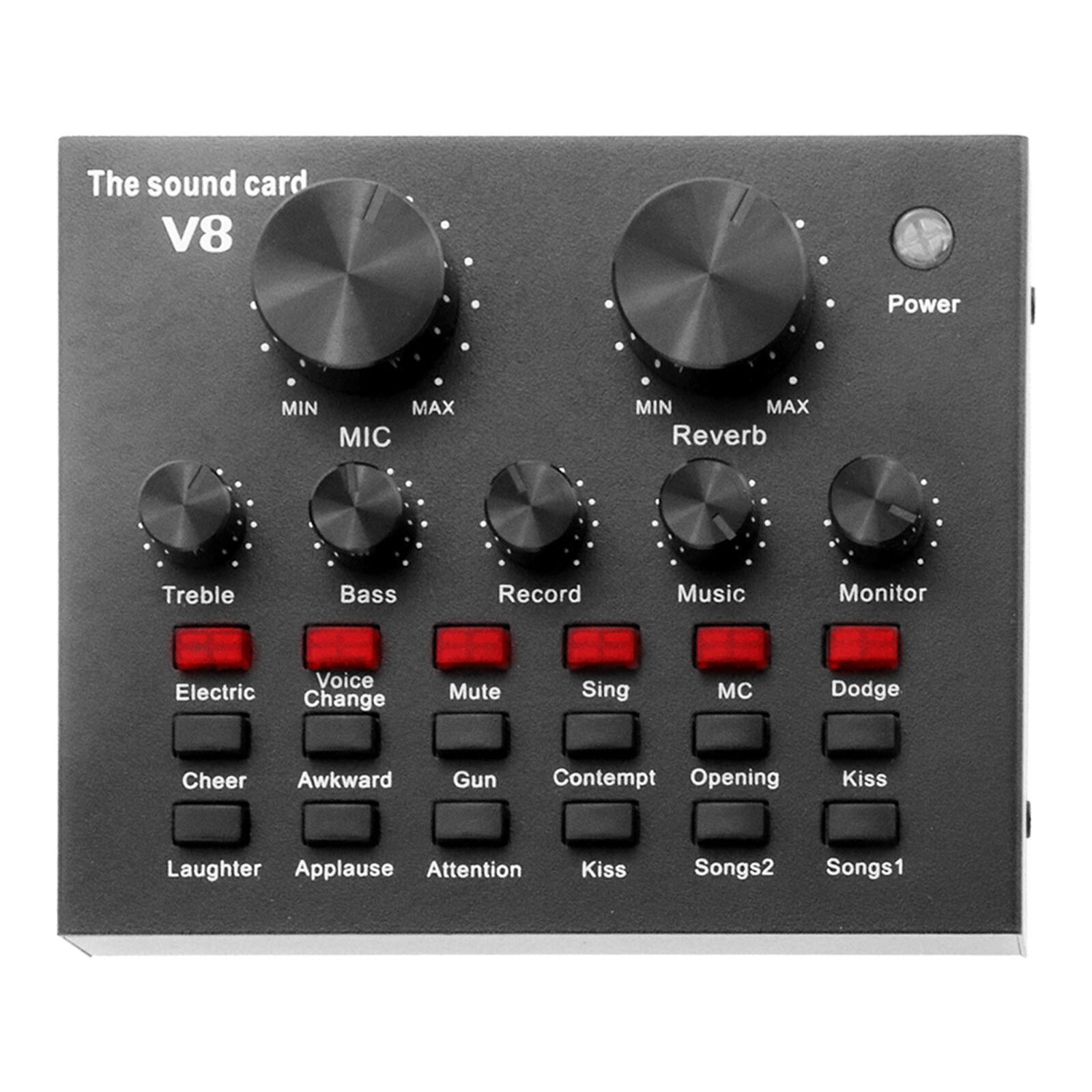 V8 Live Broadcast Sound Card Professional Rechargeable 7 Connecting Methods