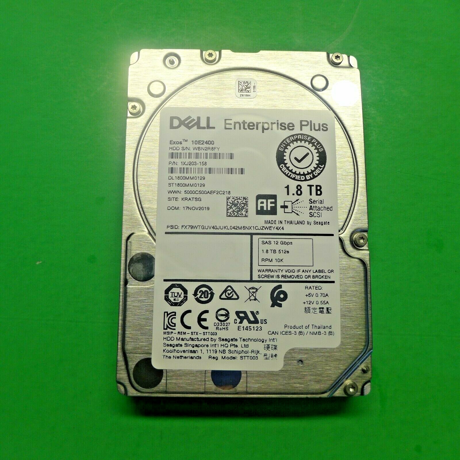 Dell Enterprise Plus Exos 10E2400 1.8TB 12Gbps SAS Hard Drive ST1800MM0129 6FV4P