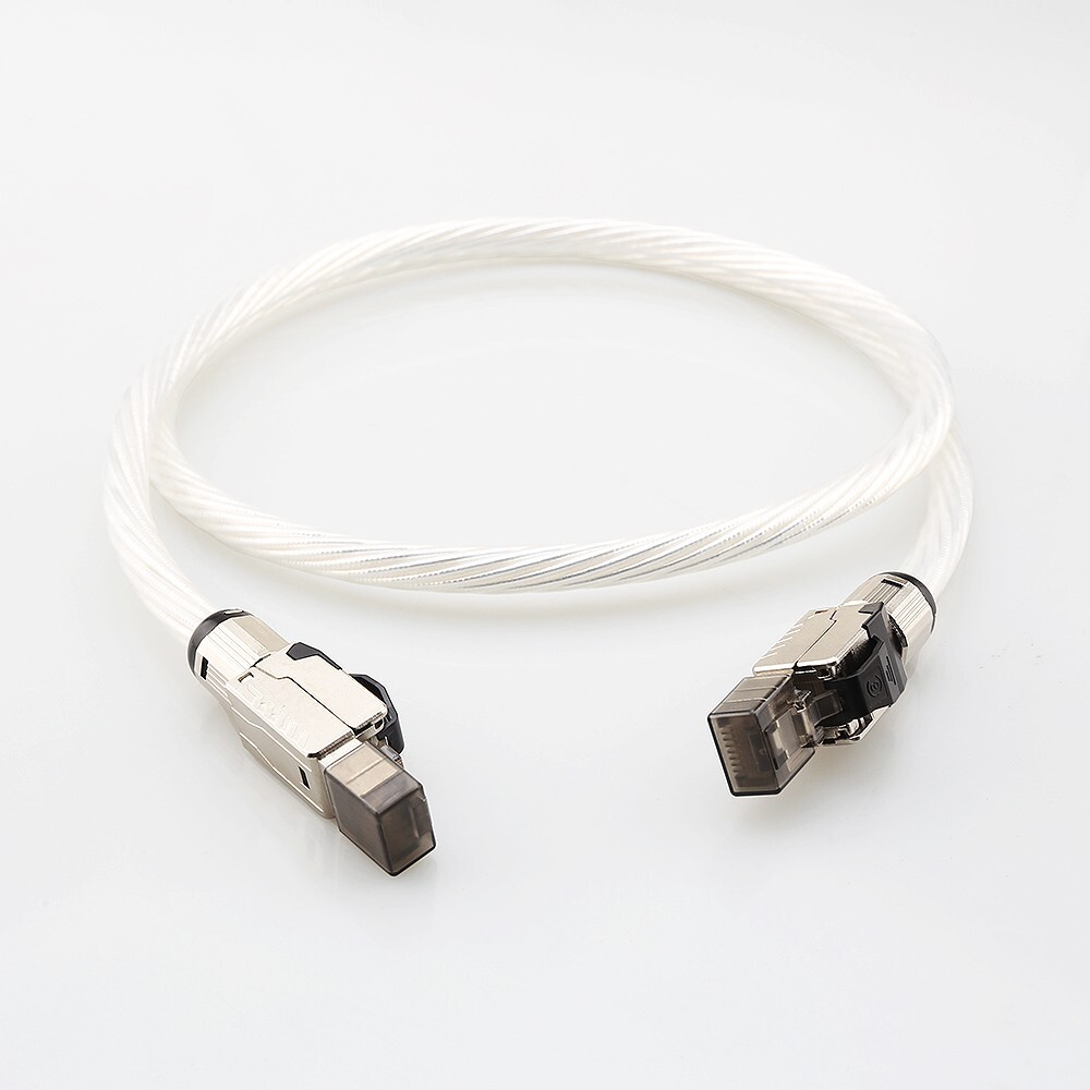 Silver Plated HiFi Audio Ethernet Cable High-speed Cat8 2000MHz Network RJ45 Lan