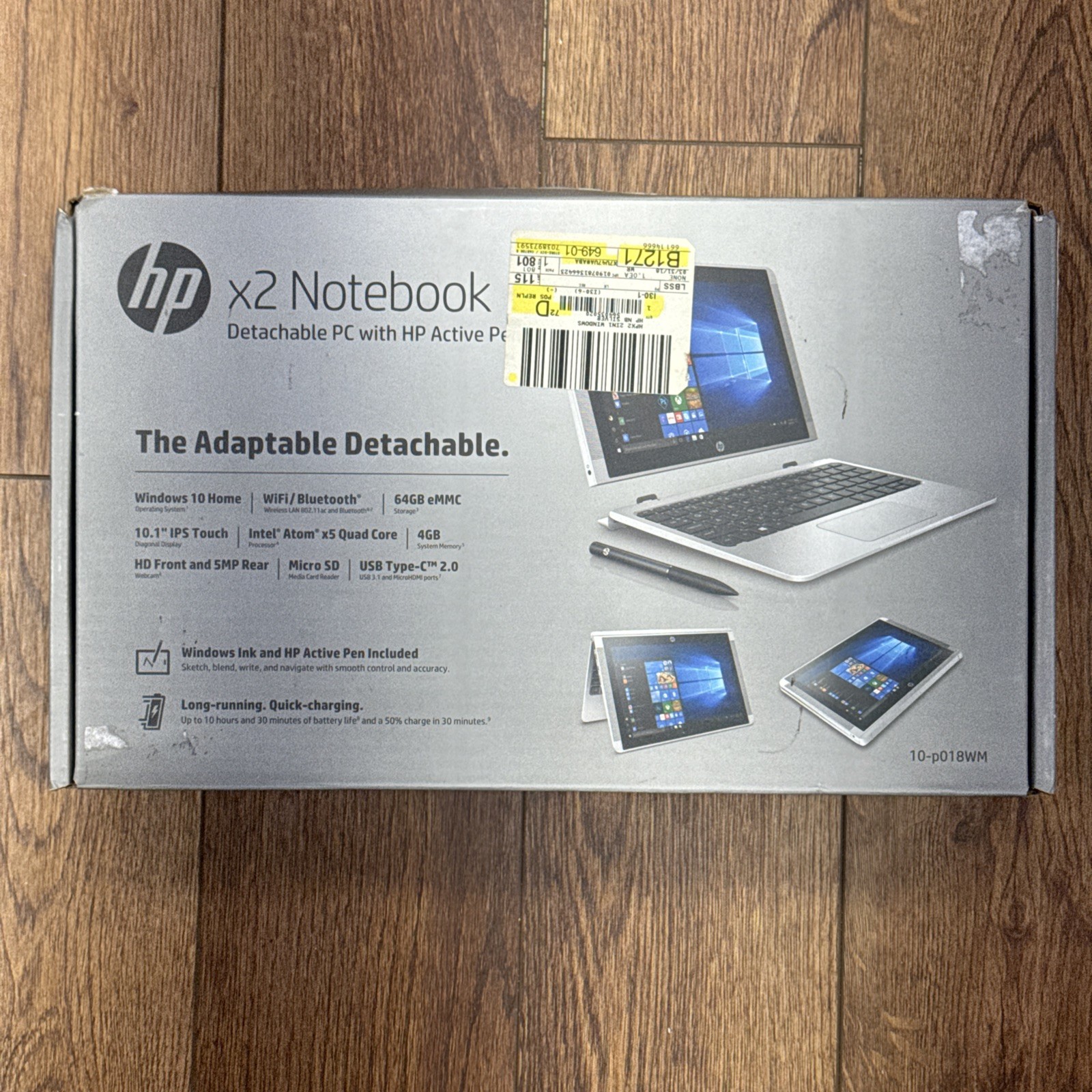 HP Notebook x2 10-p010wm 10.1" (64GB, Intel Atom Quad-Core., 1.92GHz, 4GB)...
