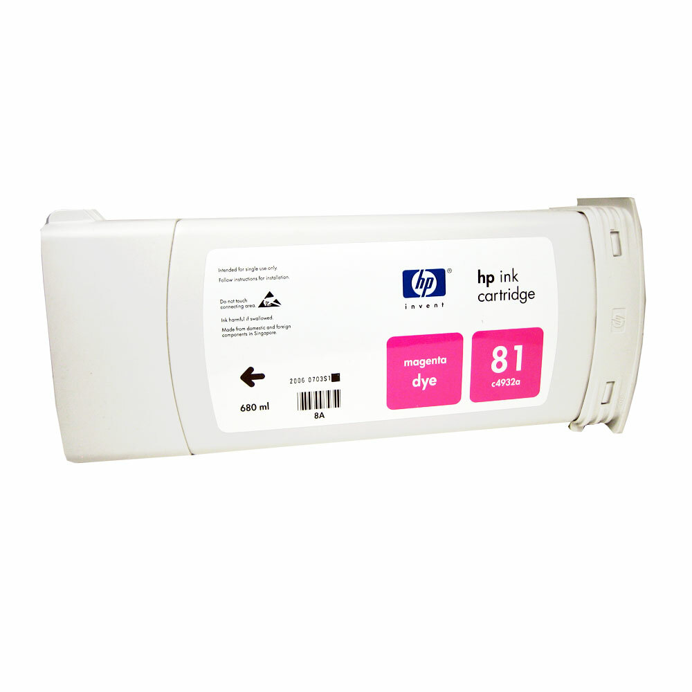 Genuine HP 81 Magenta 680ml Dye Ink C4932A DesignJet 5000 5500