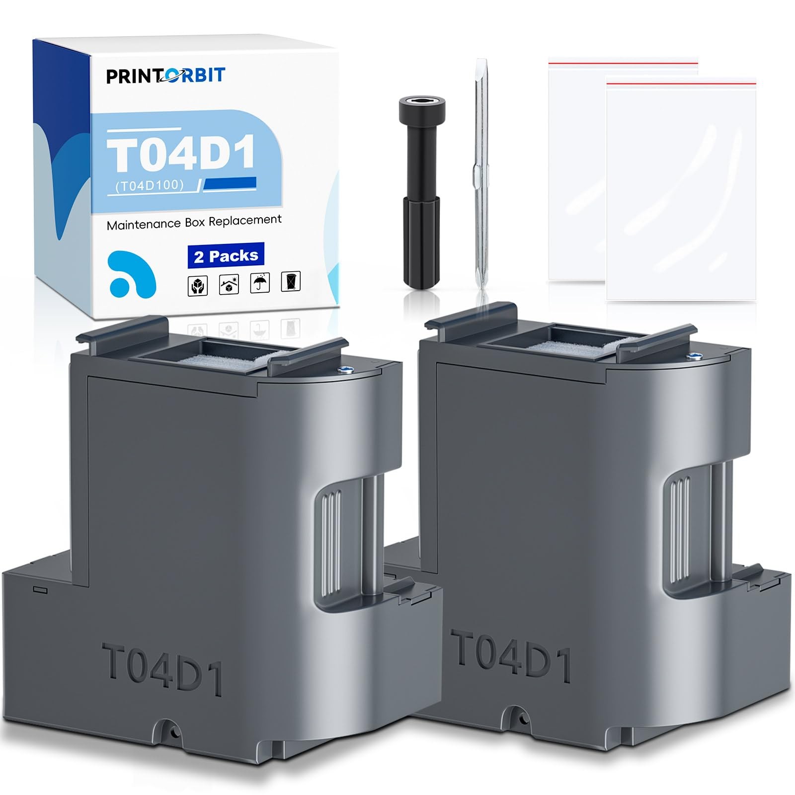 2 PCS T04D1 T04D100 Ink Maintenance Box Fits ET15000 ET3750 ET3760