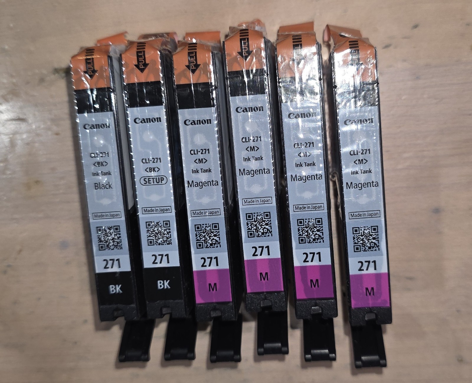 Canon Genuine CLI-271 Ink Cartridges Lot of 6 Black Magenta OEM New Sealed