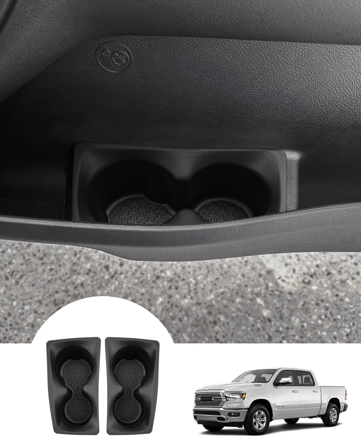 Door Side Cup Holder Insert for 2019-2025 Dodge Ram 1500 2500 3500 Accessories W