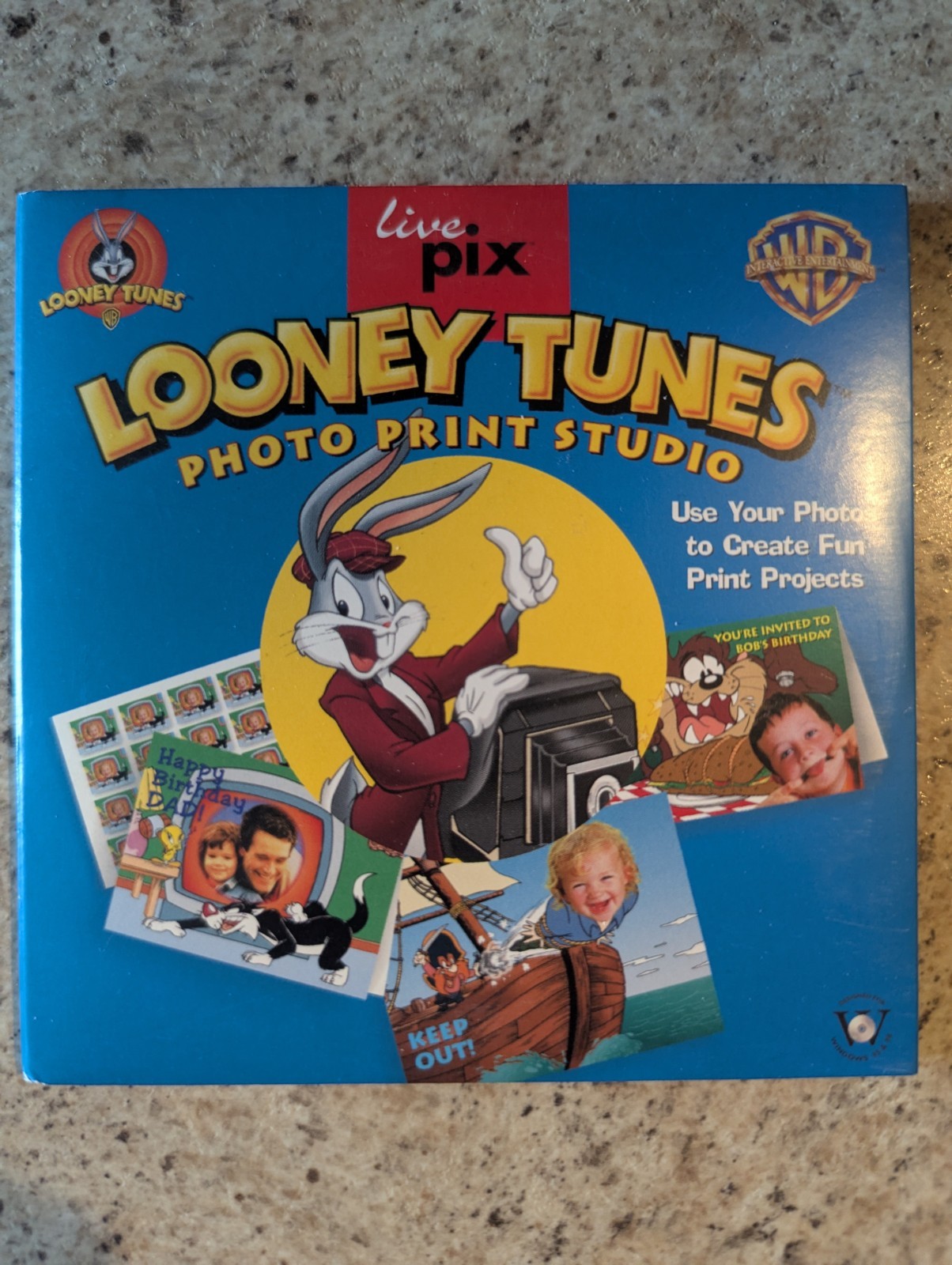 Looney Tunes Vtg Photo Print Studio 1998 PC Computer Software Warner Bros VG B15
