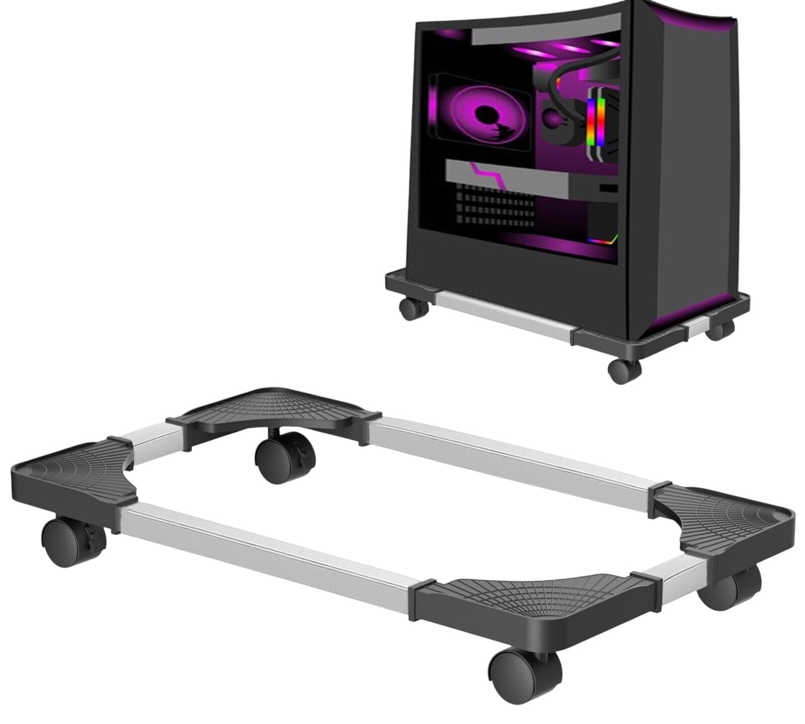 NEW Adjustable Mobile CPU Stand, Computer tower stand Adjustable PC Stand with 4