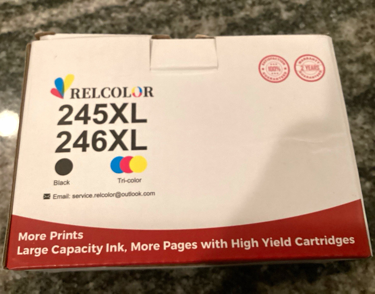 RELCOLOR Compatible Canon 245XL 246XL Inkjet Cartridges Set Black Tri-Color
