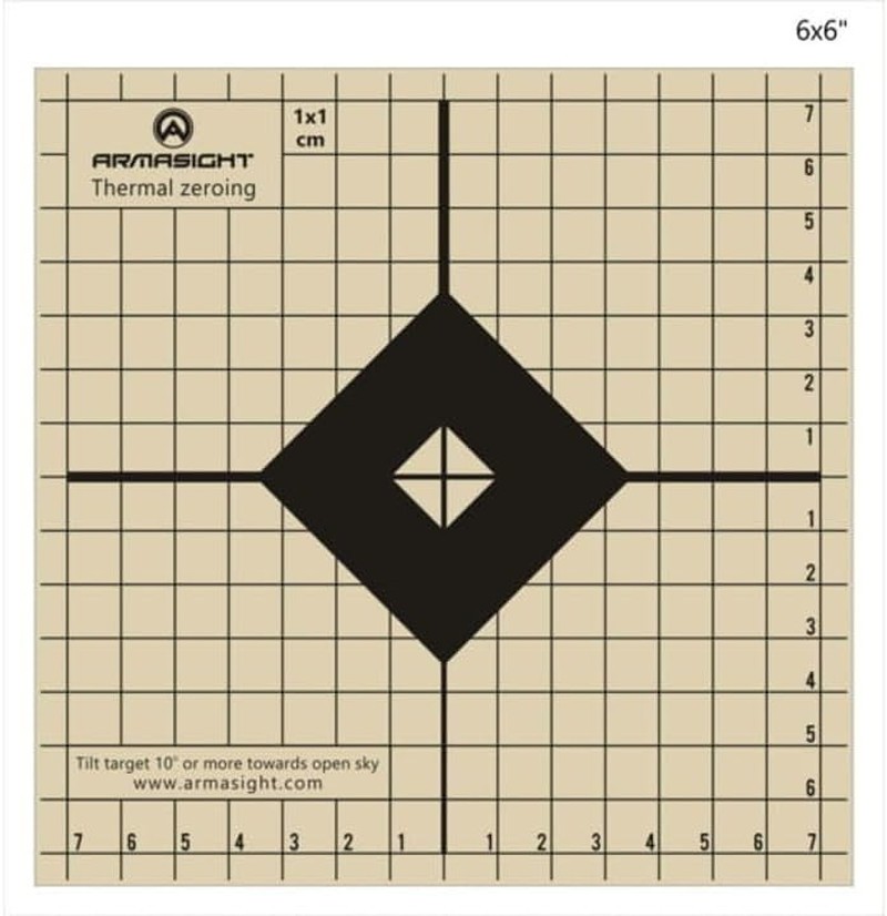 Thermal Zeroing Target With Sticky Adhesive Base 6 X 6 Inch 10-Pack