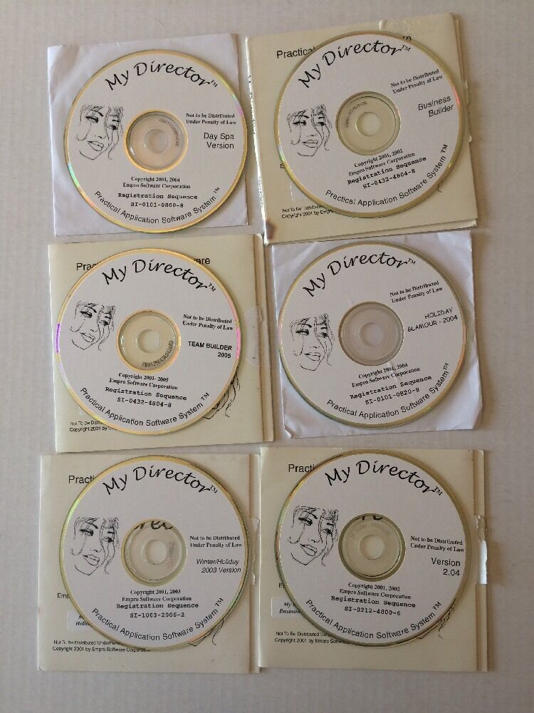 Software My Director cd ROM 2001 6 Disk lot empro software No Manuel Accounting