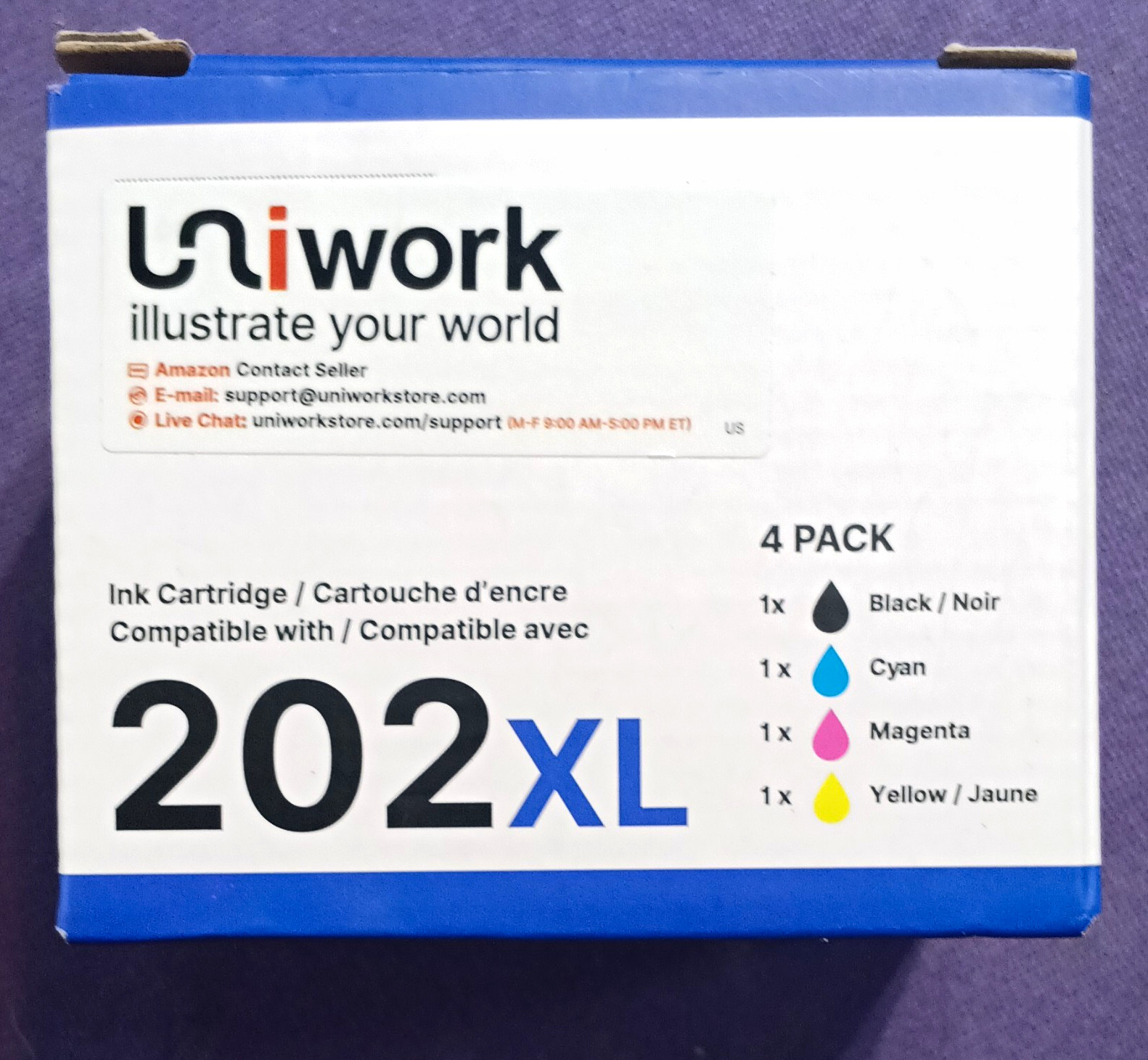 Uniwork 202XL  reman Inkjet Ink Cartridges 4-Pack BK/C/M/Y