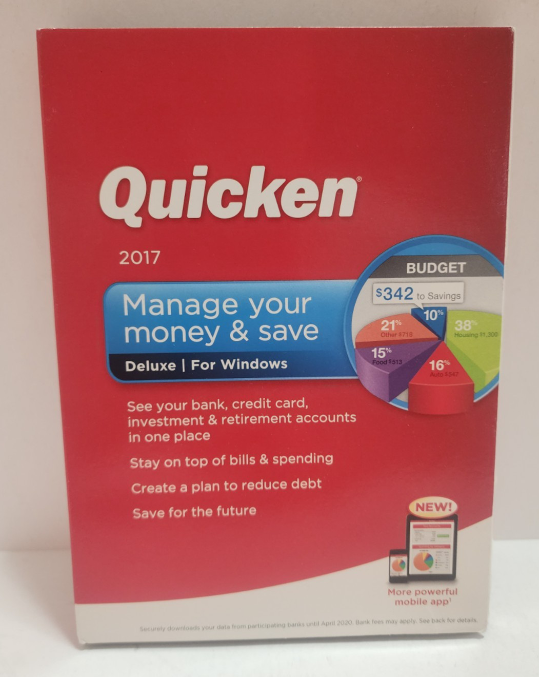 Intuit Quicken 2017 Deluxe For Windows Software Disc READ BEFORE PURCHASING