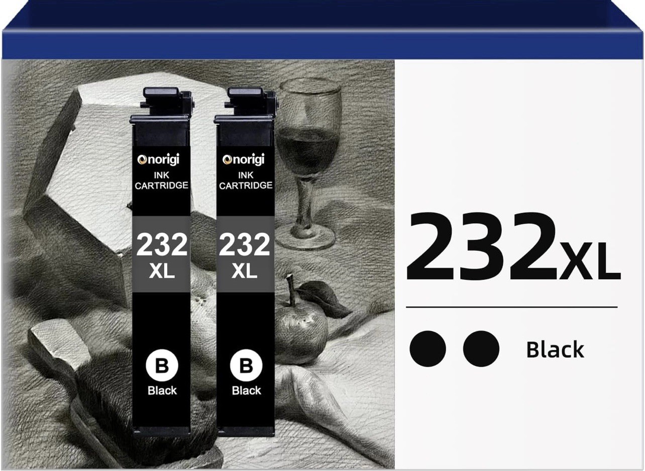 232XL Black Ink Cartridge Combo Pack For WF-2930 XP-4205 WF-2950 Printer (2 PCs)